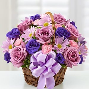 Lavender Basket Of Blooms