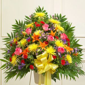 Heartfelt Sympathies Standing Basket Bright