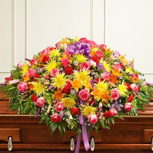 Mixed Flower Full Casket Cover