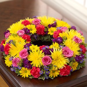 Cremation Wreath Multicolor Bright
