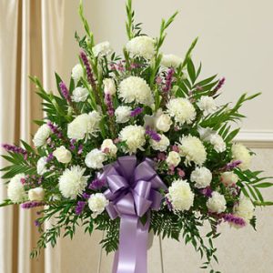 Heartfelt Sympathies Standing Basket Lavender