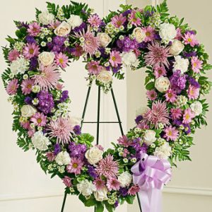 Always Remember Floral Heart Tribute Lavender