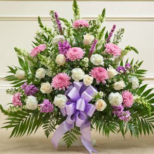 Large Heartfelt Tribute Floor Basket Lavender