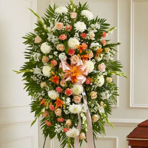 Deepest Sympathy Standing Spray Peach