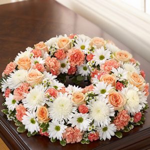 Cremation Wreath Peach