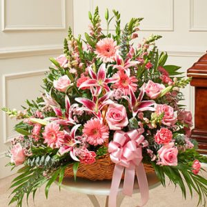 Thoughts and Prayers Fireside Basket Pink