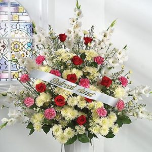 Sympathy Tribute & Ribbon - 1/2 PRICE Was $280 NOW ONLY - $139.98