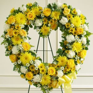 Always Remember Floral Heart Tribute Yellow