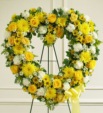 Always Remember Floral Heart Tribute Yellow