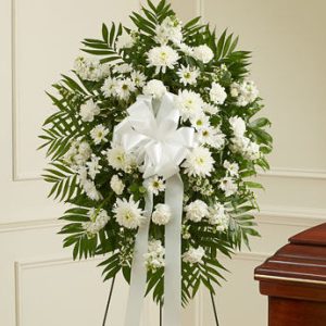 Deepest Sympathies White Standing Spray - WAS $200