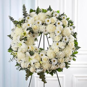 Serene Blessings Standing Wreath White -1/2 PRICE SALE - WAS $280