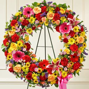 Serene Blessings Standing Wreath Bright