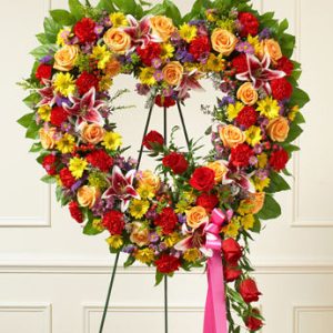 Always Remember Floral Heart Tribute Bright