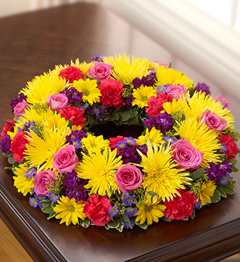 Cremation Wreath Multicolor Bright