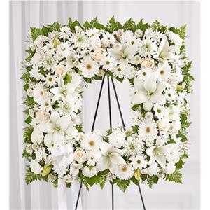 Sentimental Solace Square Wreath™ - All White