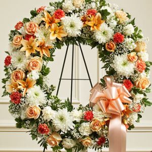 Serene Blessing Standing Wreath Peach