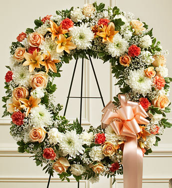 Serene Blessing Standing Wreath Peach
