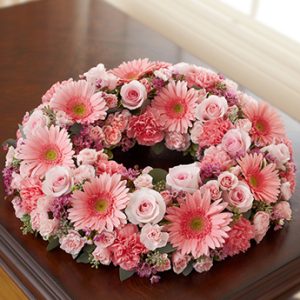 Cremation Wreath All Pink