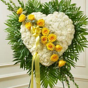 Always in My Heart Floral Heart Yellow